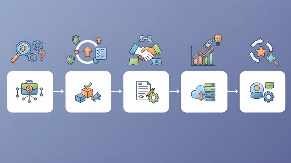 Step-by-step workflow illustrating the process of selecting and implementing a technology solution.