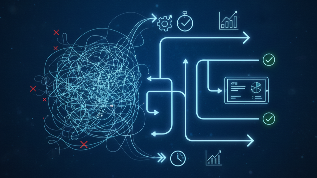Transformation from complex, fragmented workflows to streamlined, optimized processes supported by digital tools.