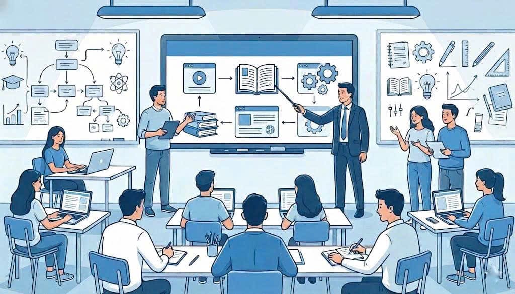 Teams participating in structured training sessions to build digital and analytical capabilities.